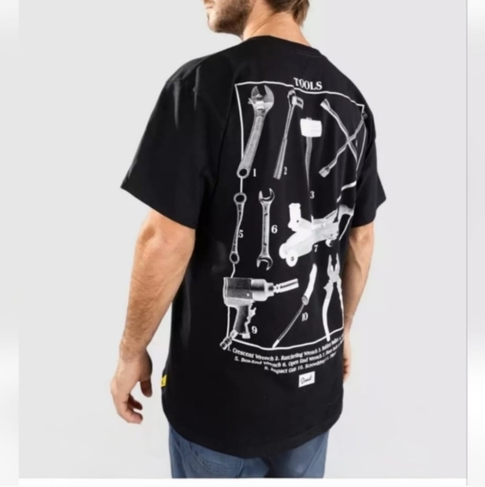 DONUT tools Black Graphic Print Short Sleeve Shirt Size XL